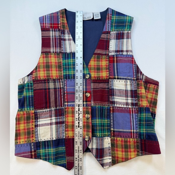 Vintage 90’s Casey & Max Patchwork Vest Large - Picture 5 of 7